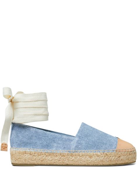 Espadrilles in pelle in blu Tory burch - donna